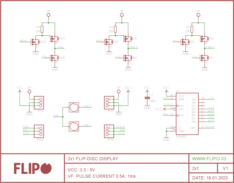 2×1 Flip-disc Display – Flipo