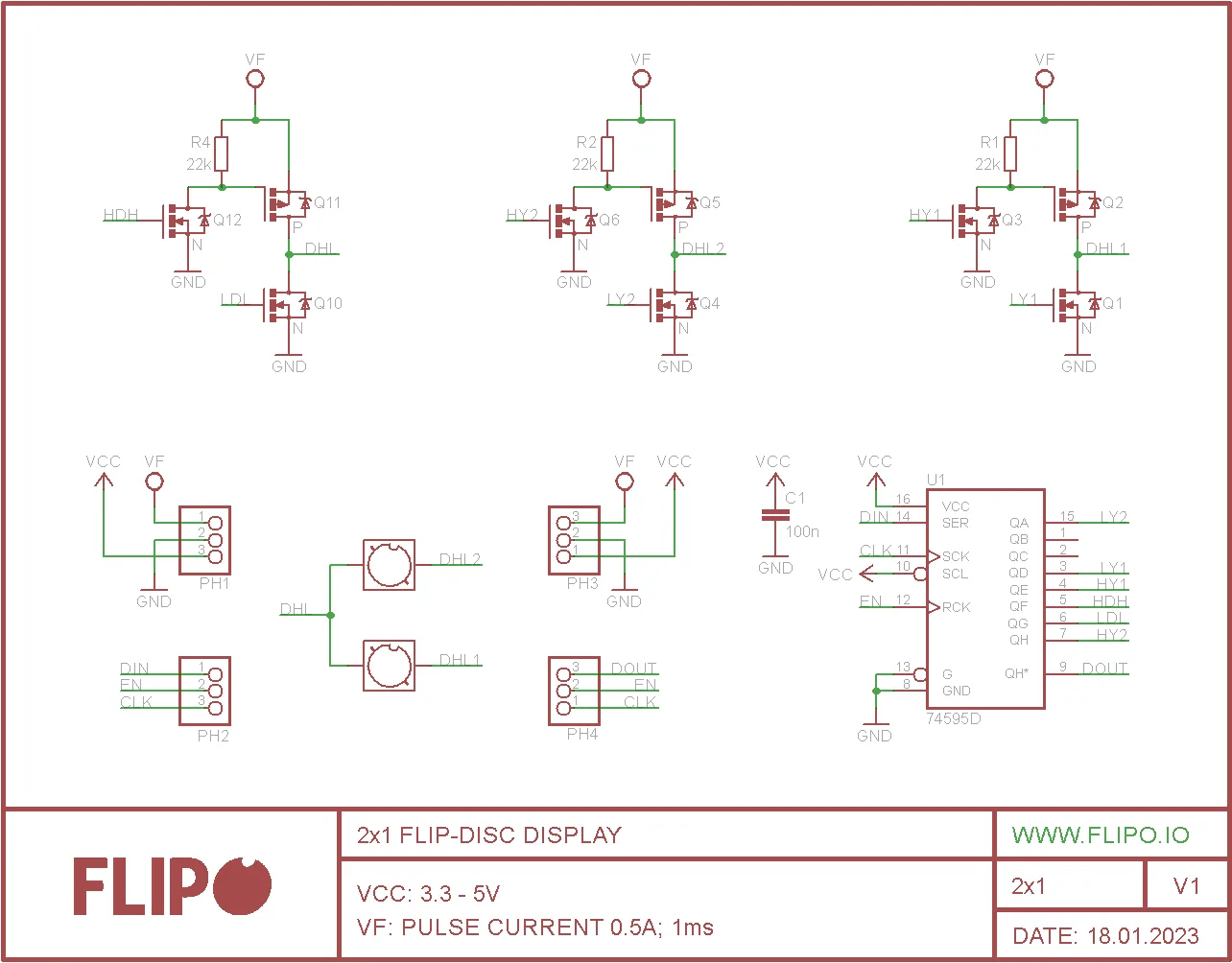 Flip-disc-2×1-Dot-Module-Schematic Flip-disc 2x1 Dot Module Schematic