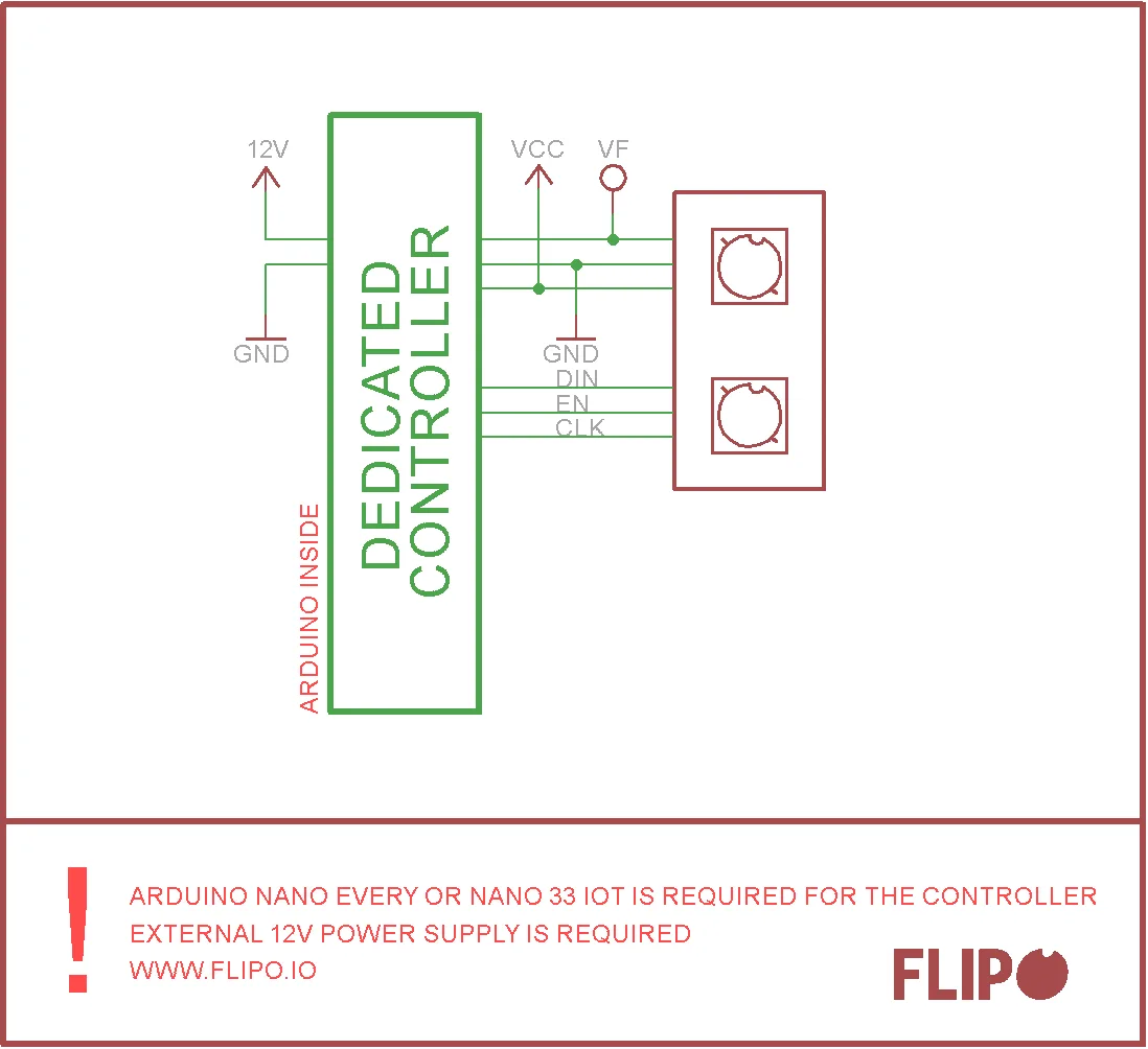flip-disc-2×1-dot-module-controller-example-modules-connection-schematic-02 Flip-disc 2x1 Dot Module Controller Example Connection Schematic